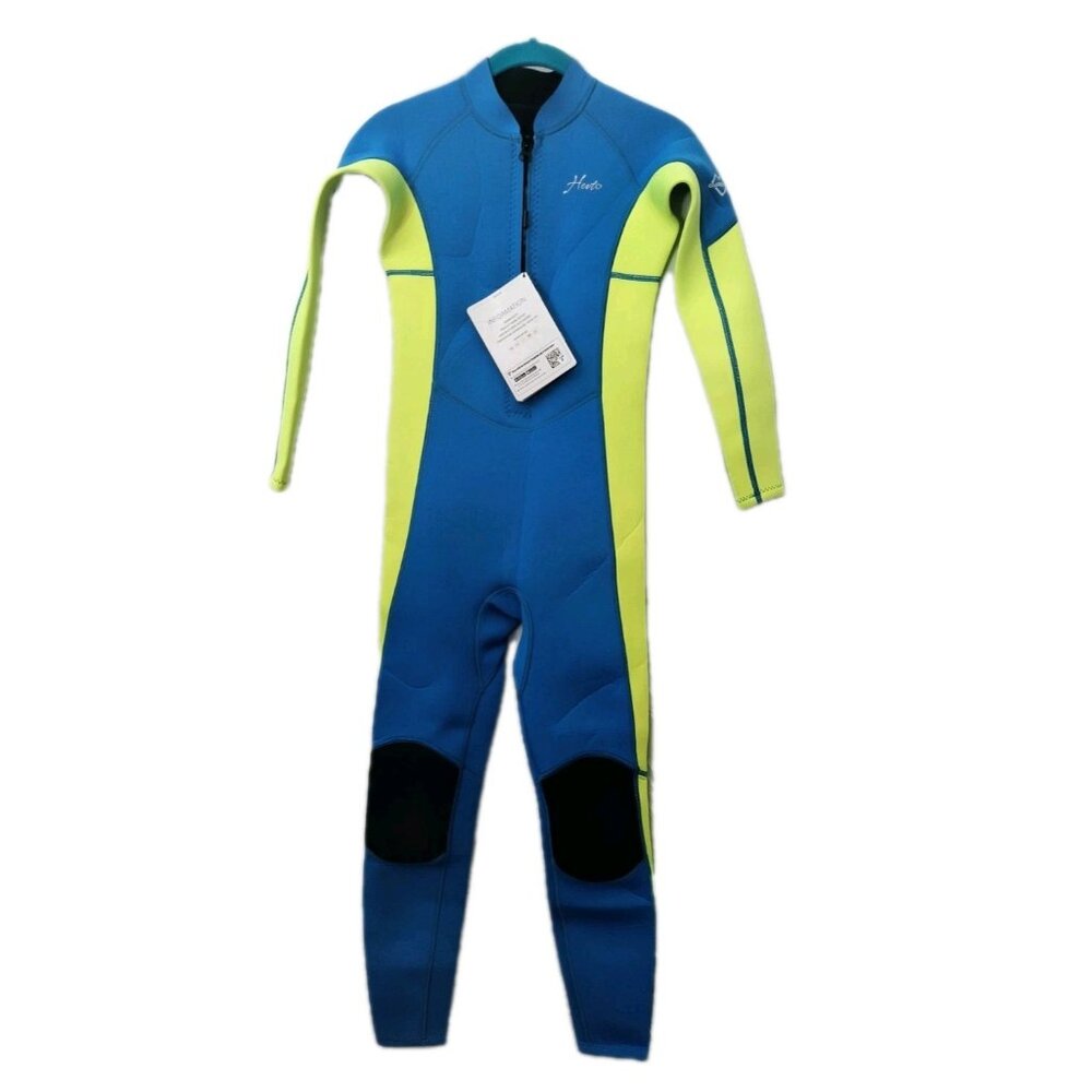 Hevto Youth Wetsuit – Neoprene Full Suit – Size 14 Slim – Blue/Green – NWT